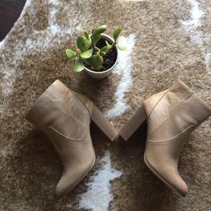 Tall tan/creme bootie heels
